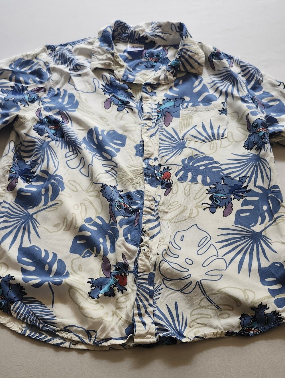 Disney Lilo & Stitch Kids T-Shirt Blue Graphic Tee Size 14/16 Runs Small